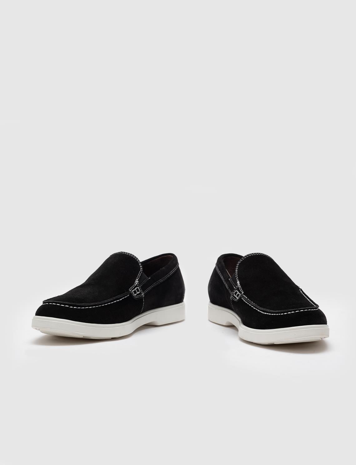 Genuine Leather Black Men's Suede Casual Shoes