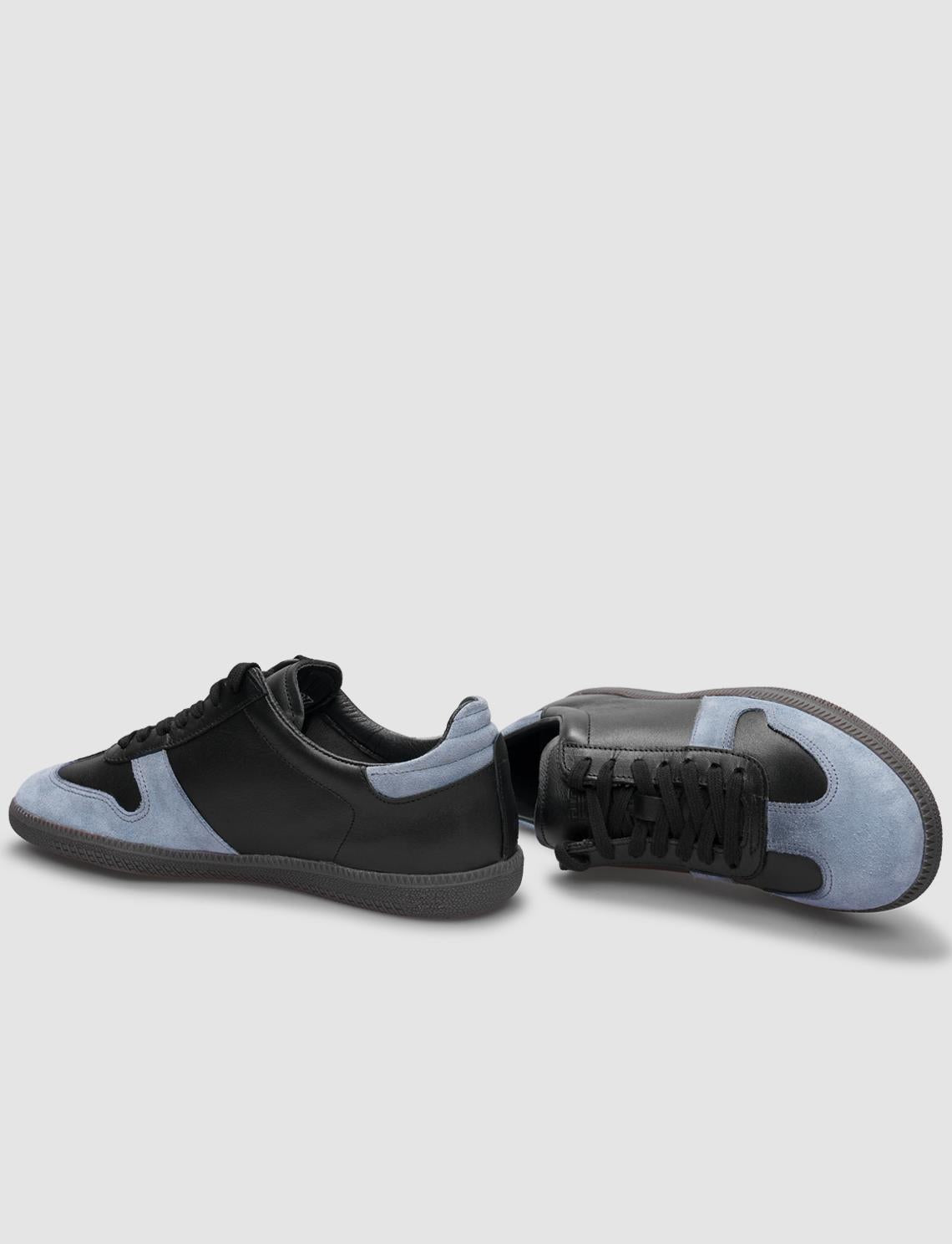 Genuine Leather Black Lace-up Women's Athletic Shoes