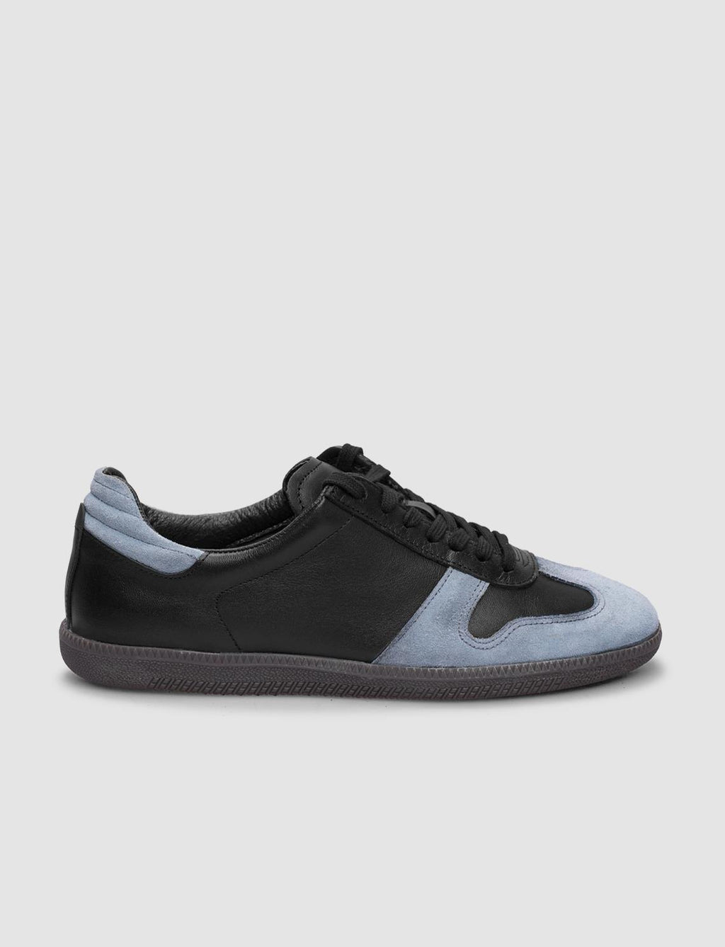 Genuine Leather Black Lace-up Women's Athletic Shoes