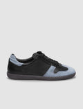 Genuine Leather Black Lace-up Women's Athletic Shoes