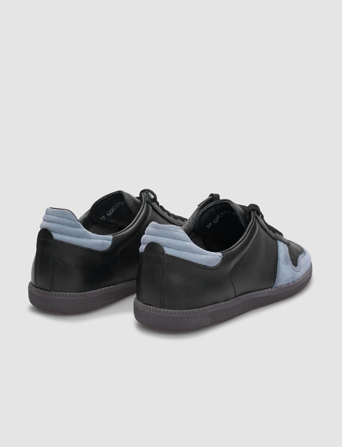 Genuine Leather Black Lace-up Women's Athletic Shoes