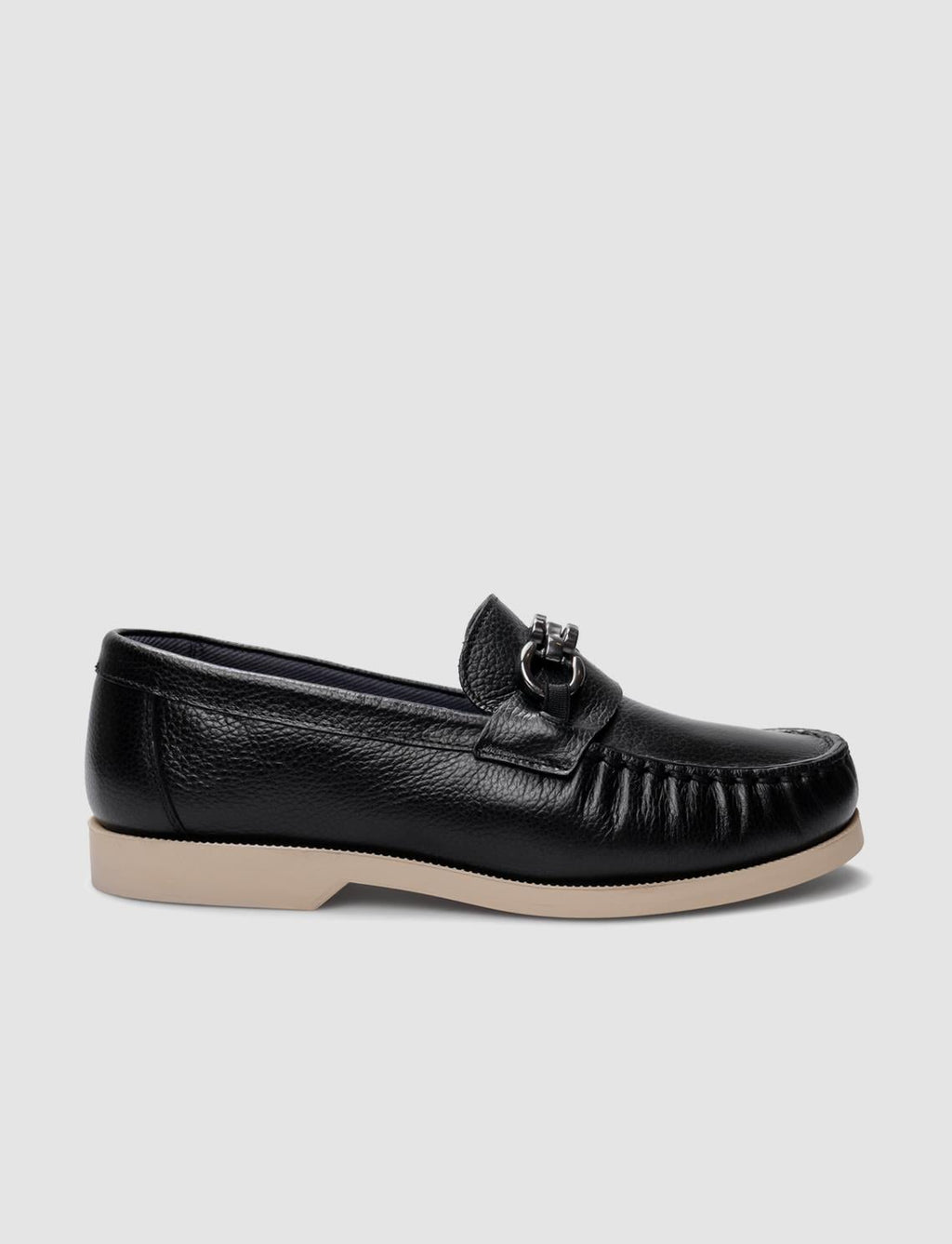 Genuine Leather Black Buckle Women's Casual Shoes