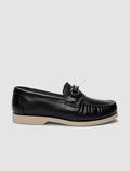Genuine Leather Black Buckle Women's Casual Shoes