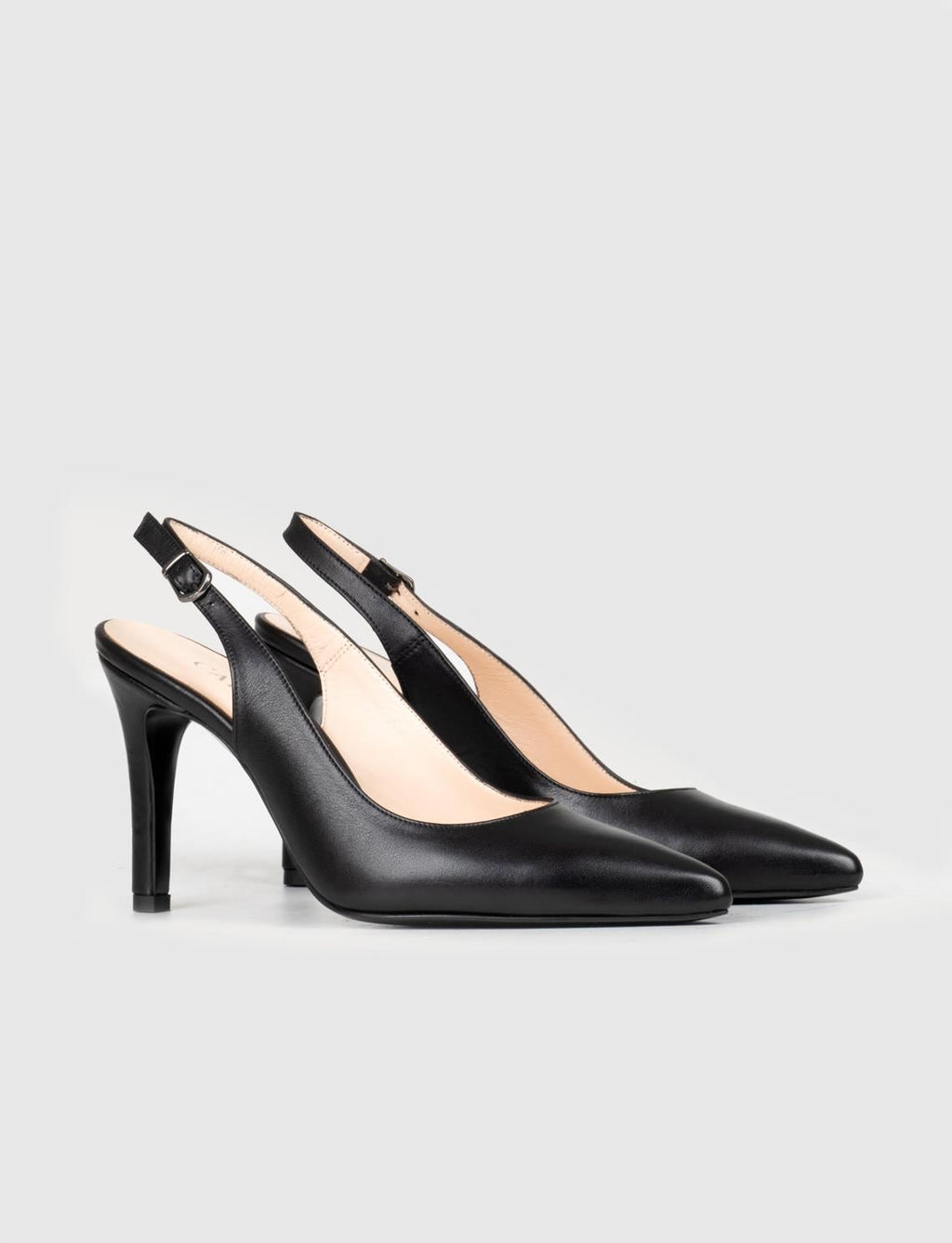Genuine Leather Black Women's High-Heeled Shoes