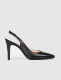 Genuine Leather Black Women's High-Heeled Shoes