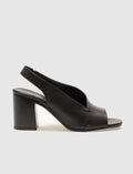 Genuine Leather Black Women's Chunky Heel Shoes