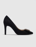 Genuine Leather Black Women's High Heels