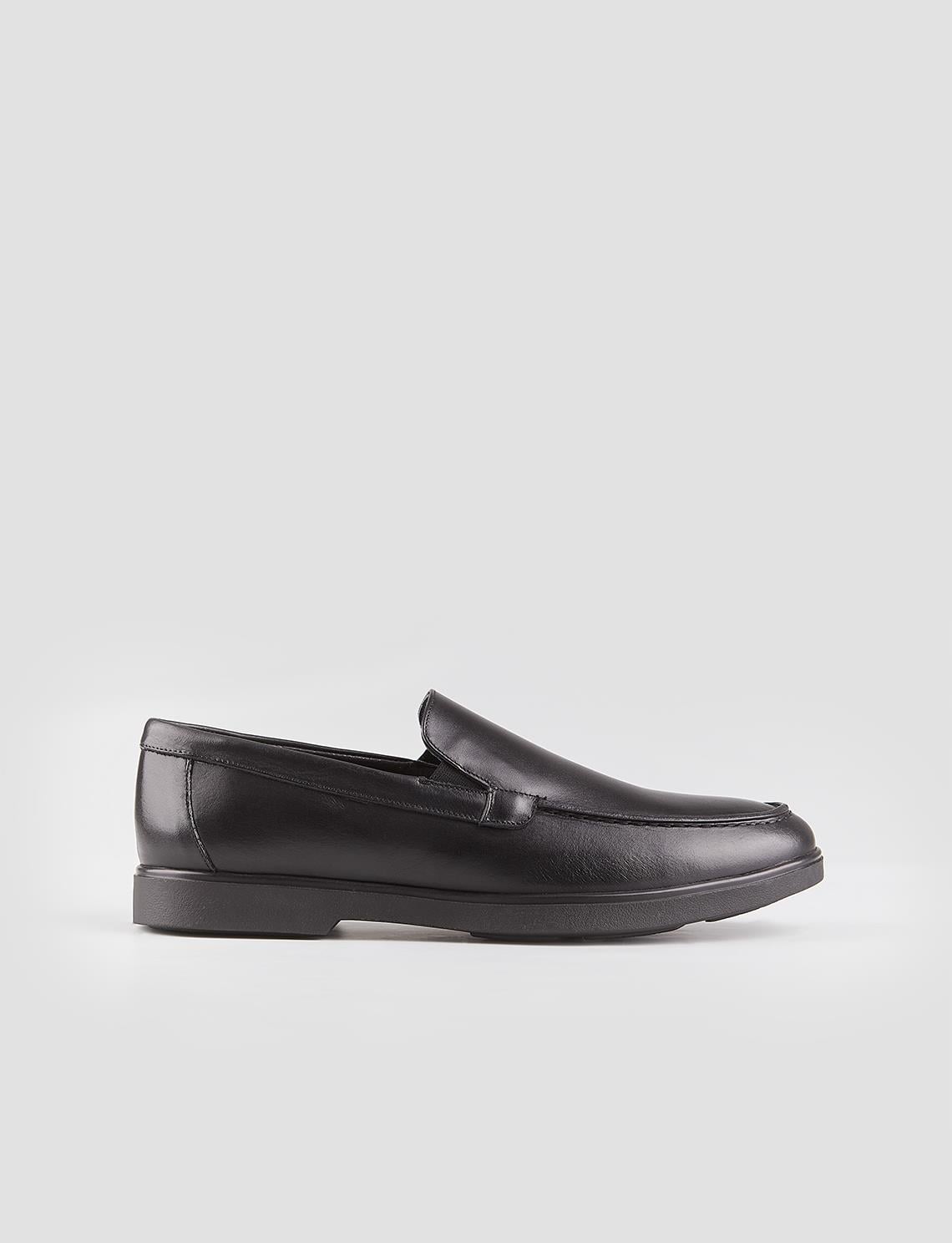 Genuine Leather Black Non-Slip Sole Men's Casual Shoes