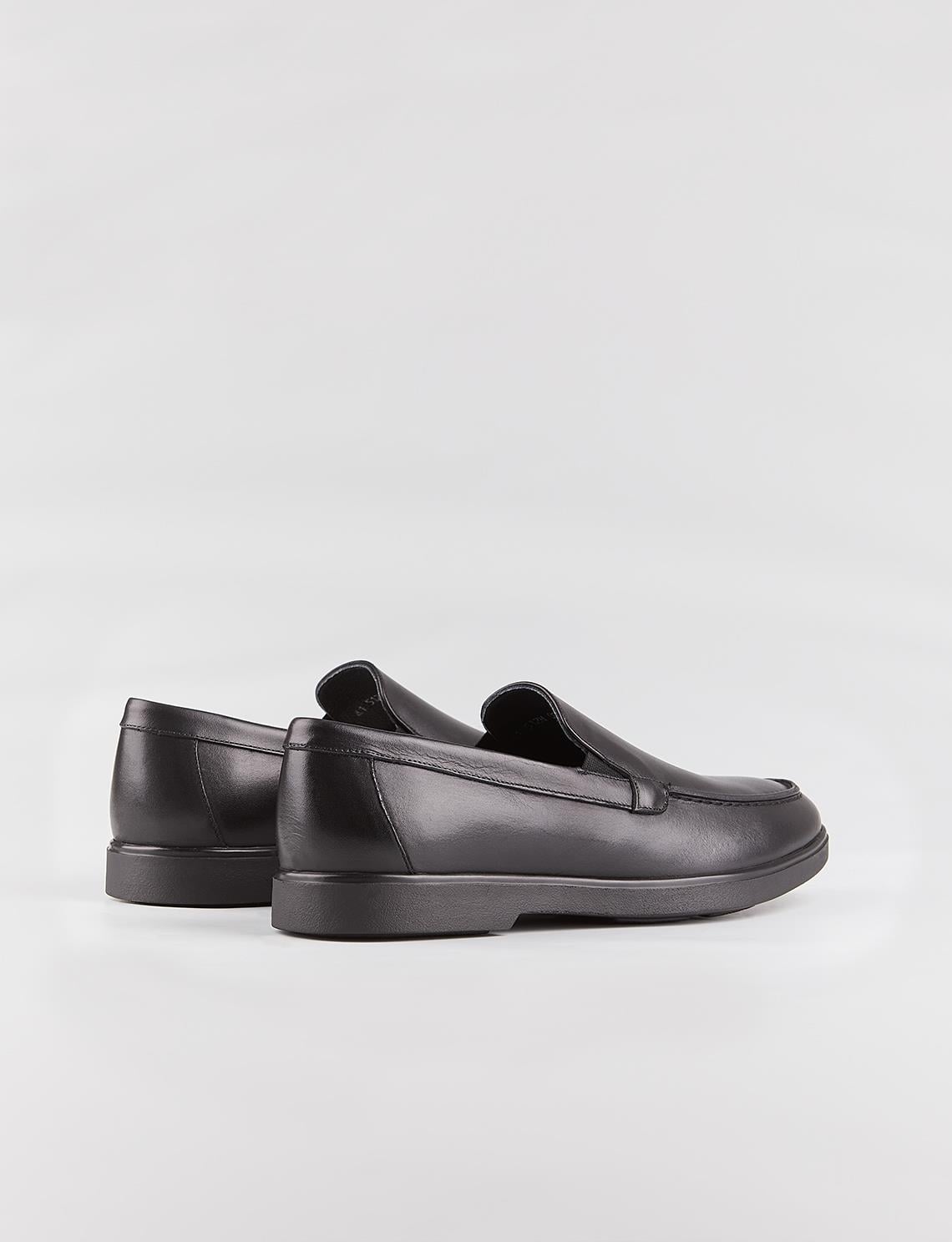Genuine Leather Black Non-Slip Sole Men's Casual Shoes