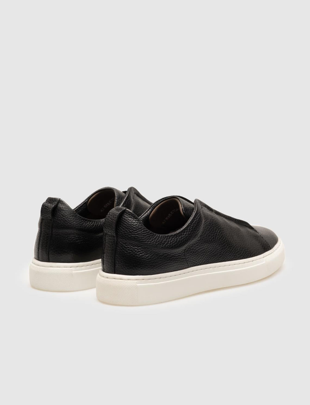 Genuine Leather Black Elastic Men's Athletic Shoes