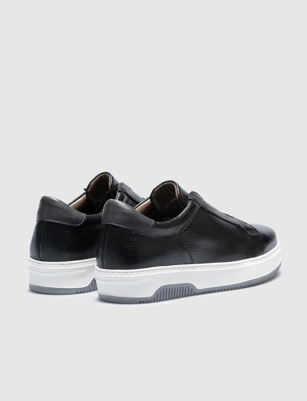 Genuine Leather Black Elastic Men's Athletic Shoes