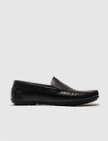 Genuine Leather Black Laser Cut Men's Casual Shoes