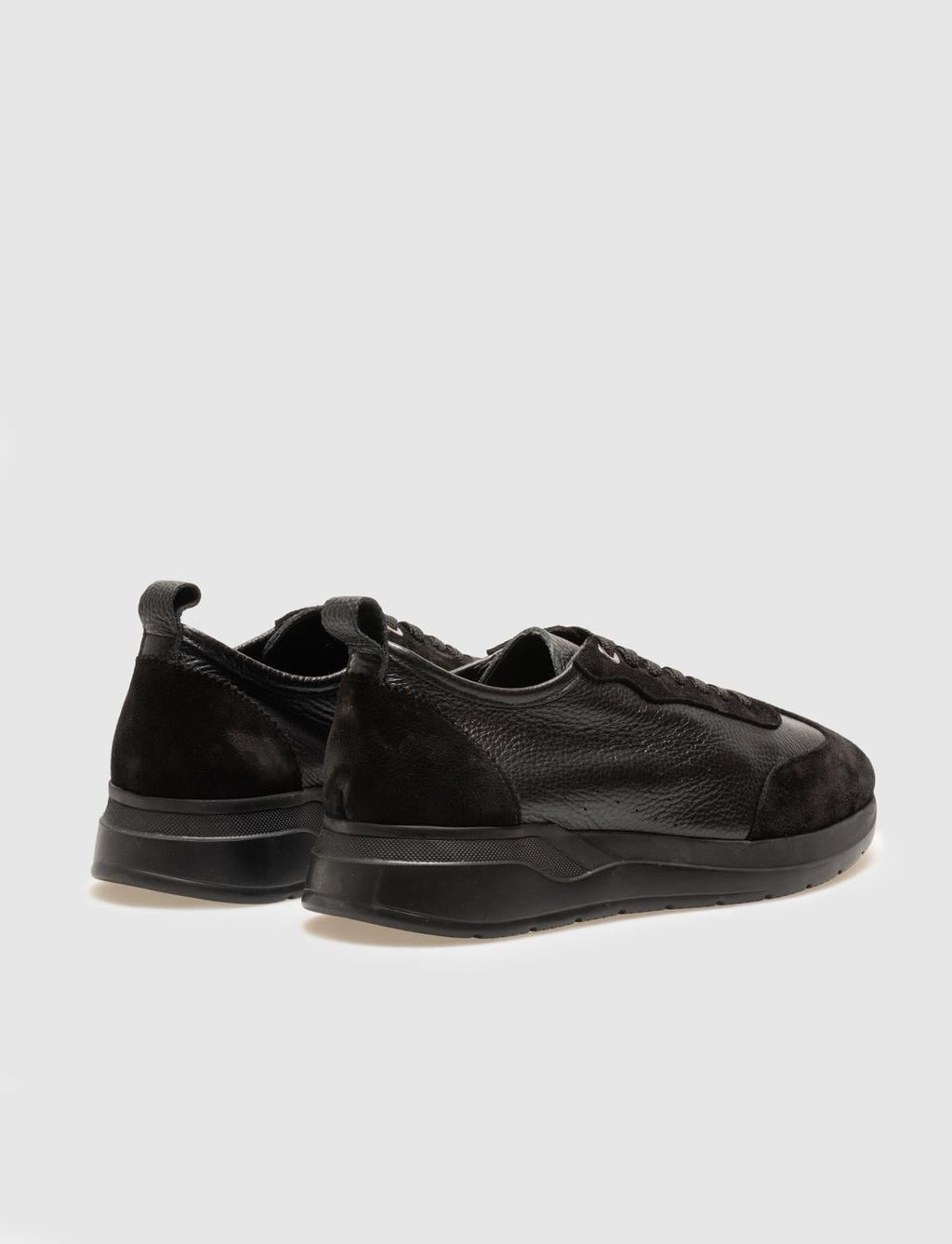 Genuine Leather Black Suede Lace-up Men's Athletic Shoes