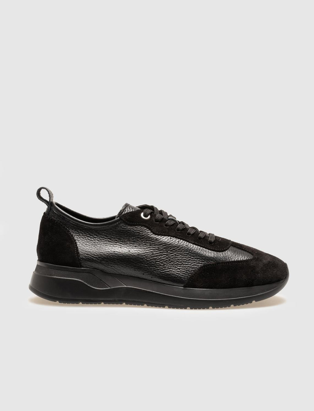 Genuine Leather Black Suede Lace-up Men's Athletic Shoes