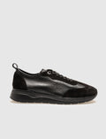 Genuine Leather Black Suede Lace-up Men's Athletic Shoes