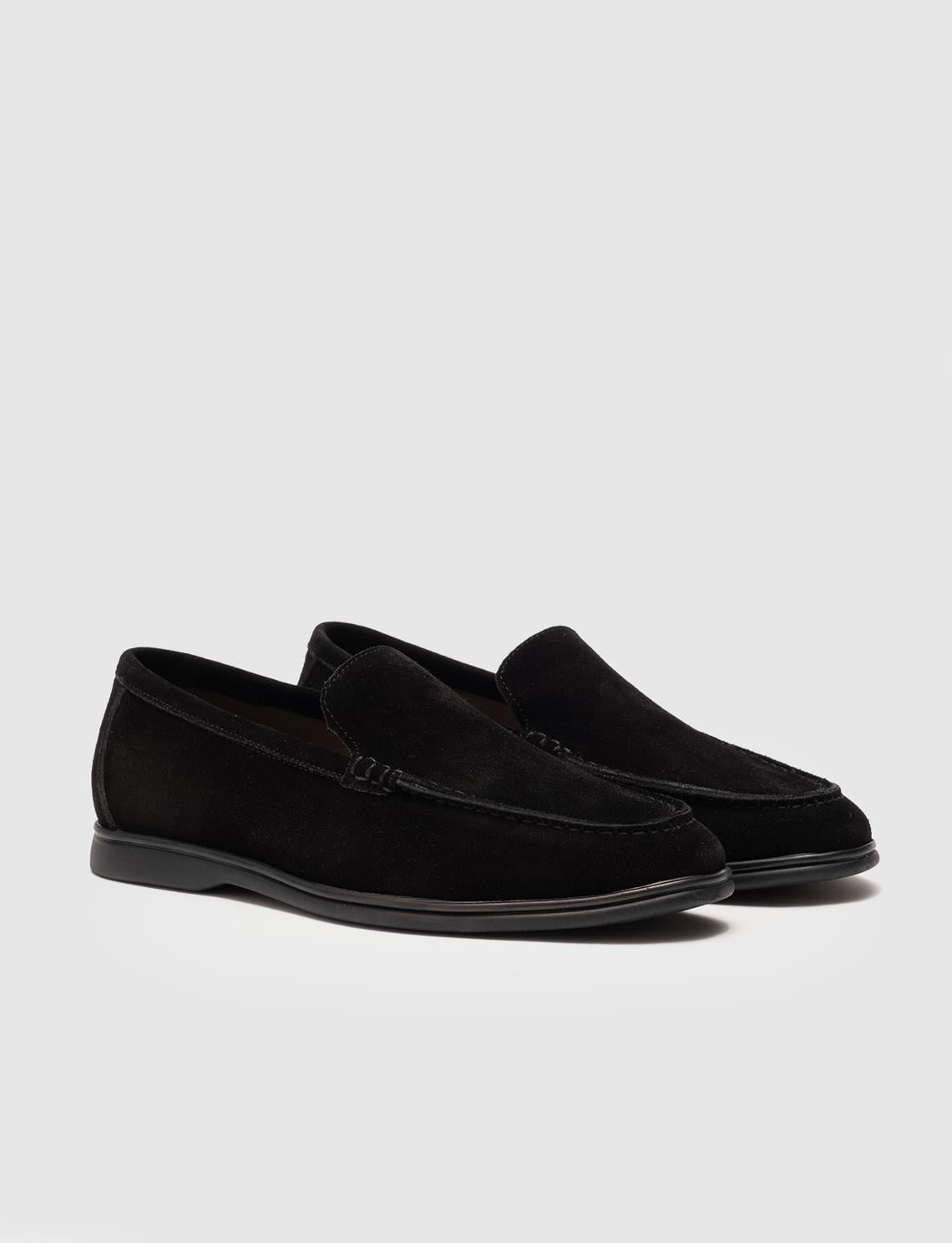Genuine Leather Black Suede Men's Casual Shoes