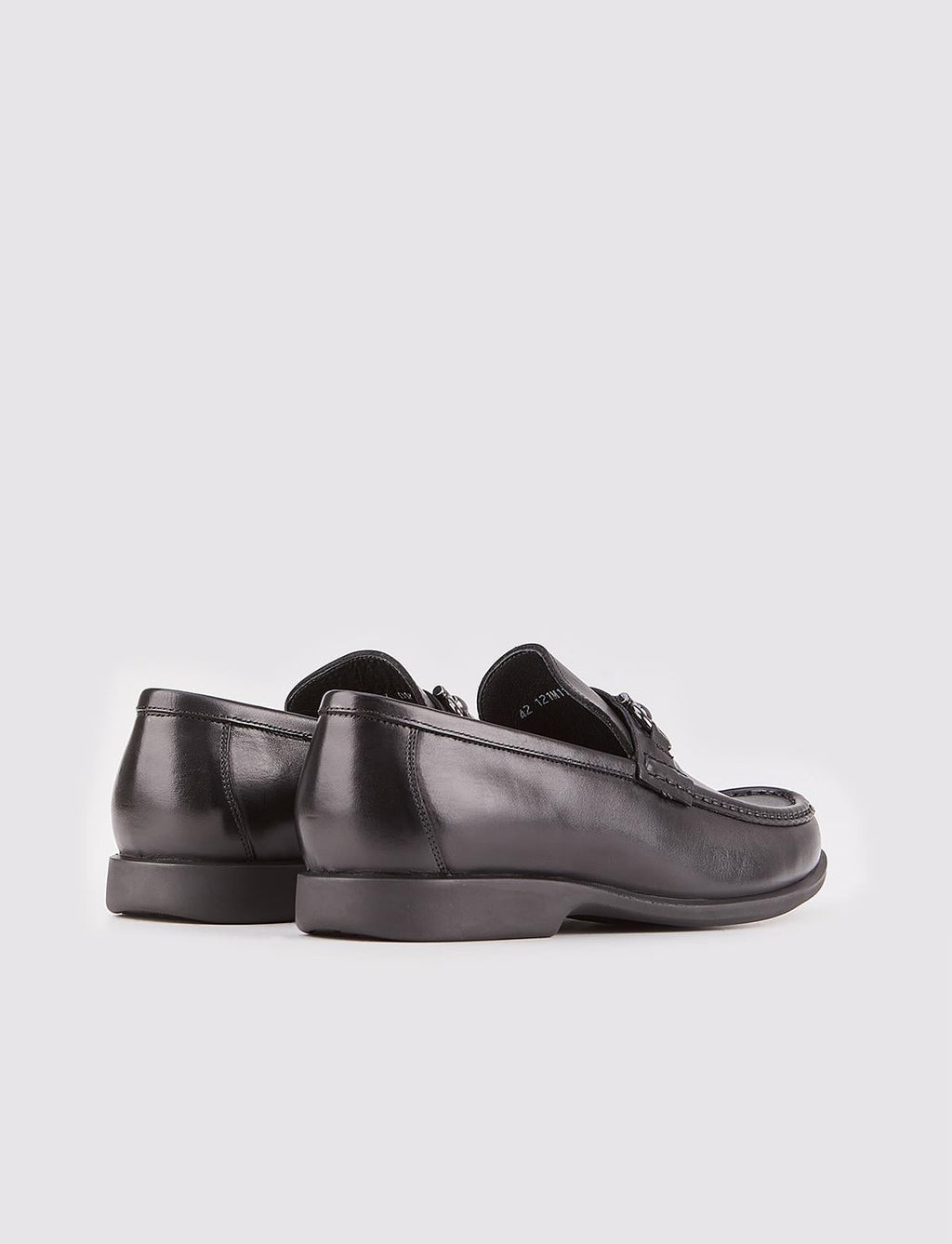 Genuine Leather Black Buckle Detail Men's Casual Shoes