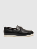 Genuine Leather Black Buckle Men's Casual Shoes