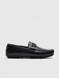 Genuine Leather Black Buckle Men's Loafer