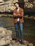 Genuine Leather Sporty Brown Zip-Up Men's Casual Boots