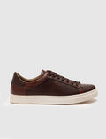 Genuine Leather Tan Lace-up Men's Athletic Shoes
