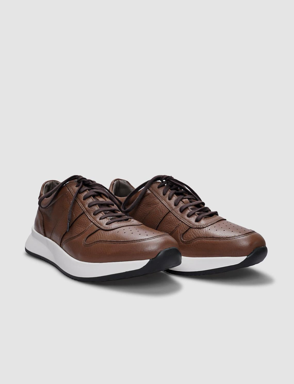 Genuine Leather Tan Lace-up Men's Athletic Shoes