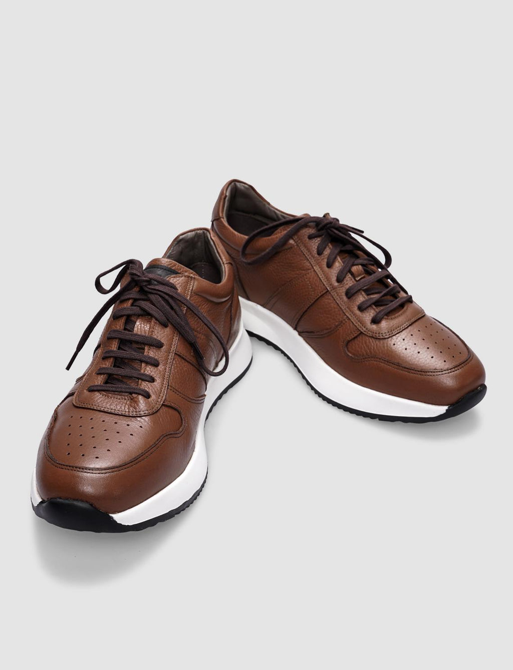 Genuine Leather Tan Lace-up Men's Athletic Shoes