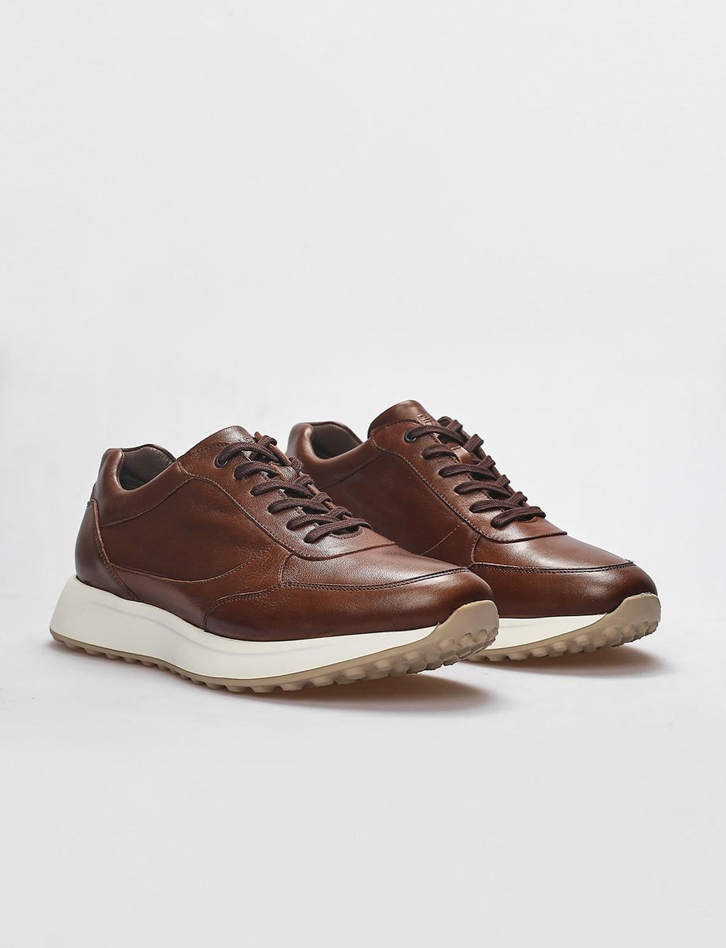 Genuine Leather Tan Lace-up Men's Athletic Shoes