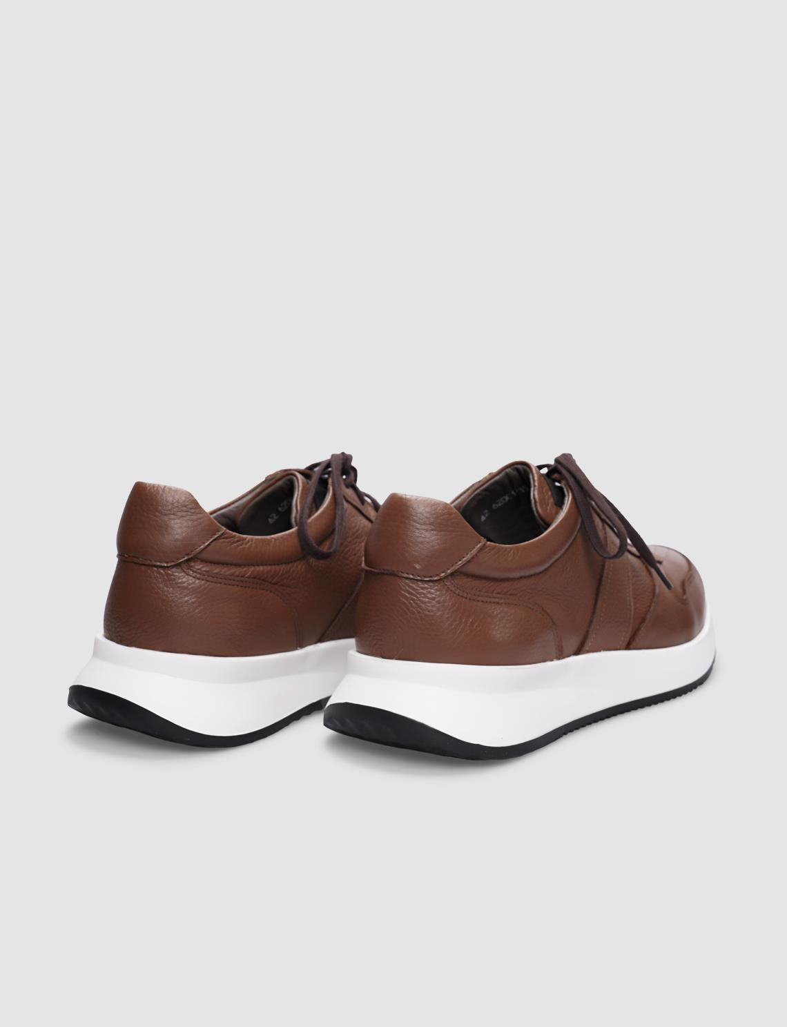 Genuine Leather Tan Lace-up Men's Athletic Shoes