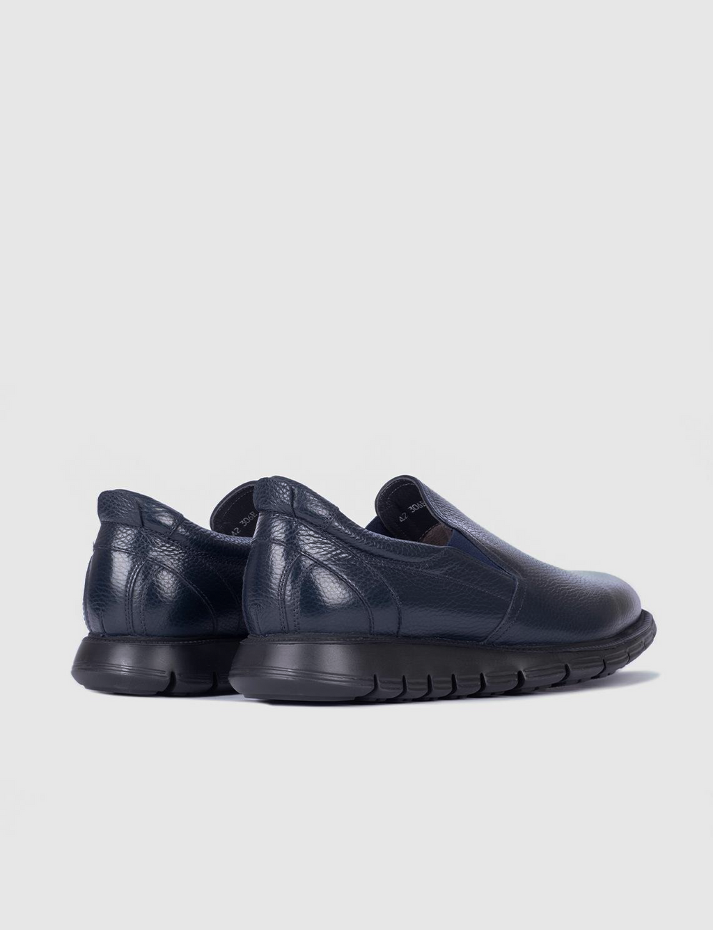 Ready-made Genuine Leather Navy Blue Men's Shoes