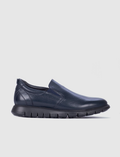 Ready-made Genuine Leather Navy Blue Men's Shoes