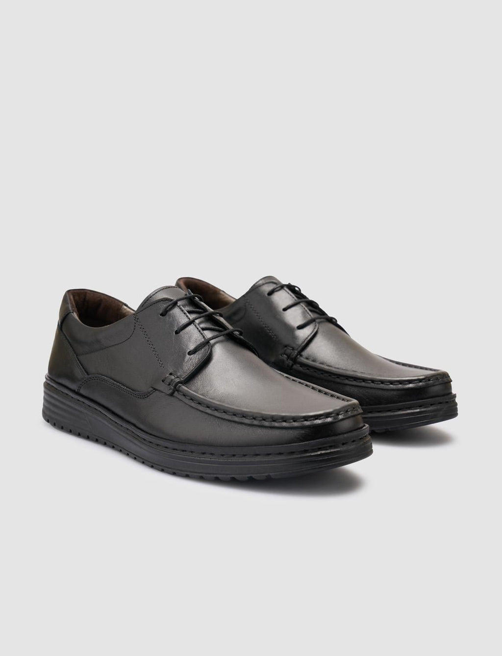 100% Genuine Leather Black Lace-up Men's Casual Shoes