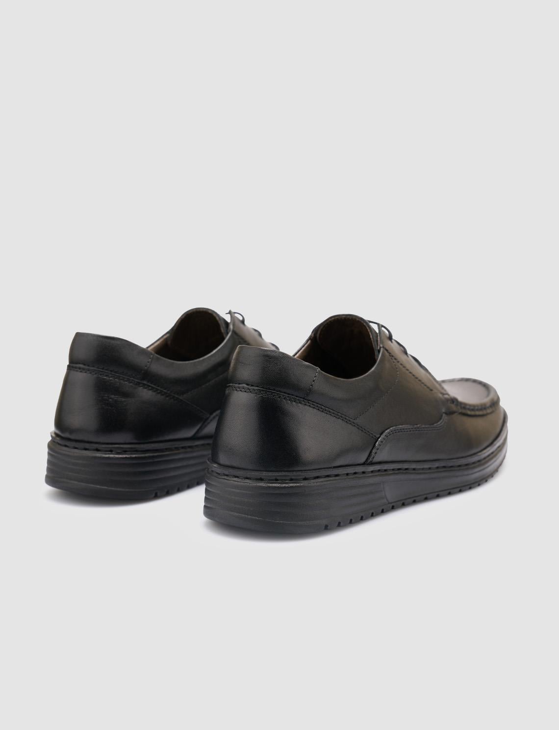 100% Genuine Leather Black Lace-up Men's Casual Shoes