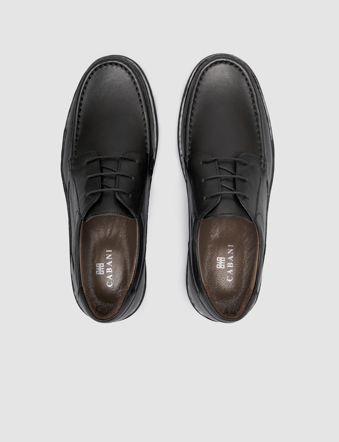 100% Genuine Leather Black Lace-up Men's Casual Shoes