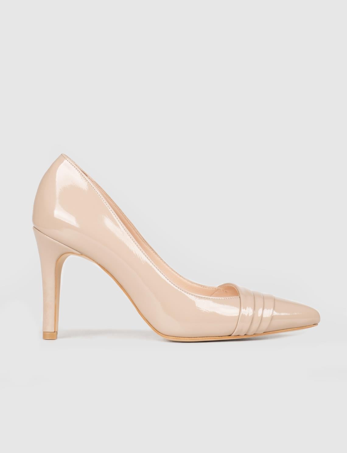 Women's Stiletto Heels in Beige, Genuine Leather, with Thin Heels