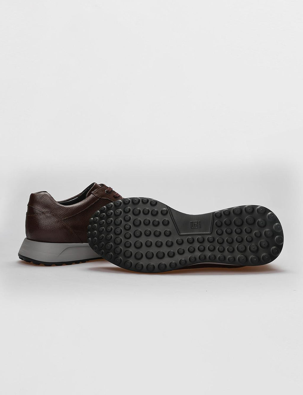 Genuine Leather Brown Lace-up Men's Athletic Shoes