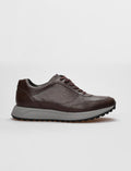 Genuine Leather Brown Lace-up Men's Athletic Shoes