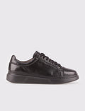 Eva Sole Genuine Leather Black Lace-up Men's Athletic Shoes