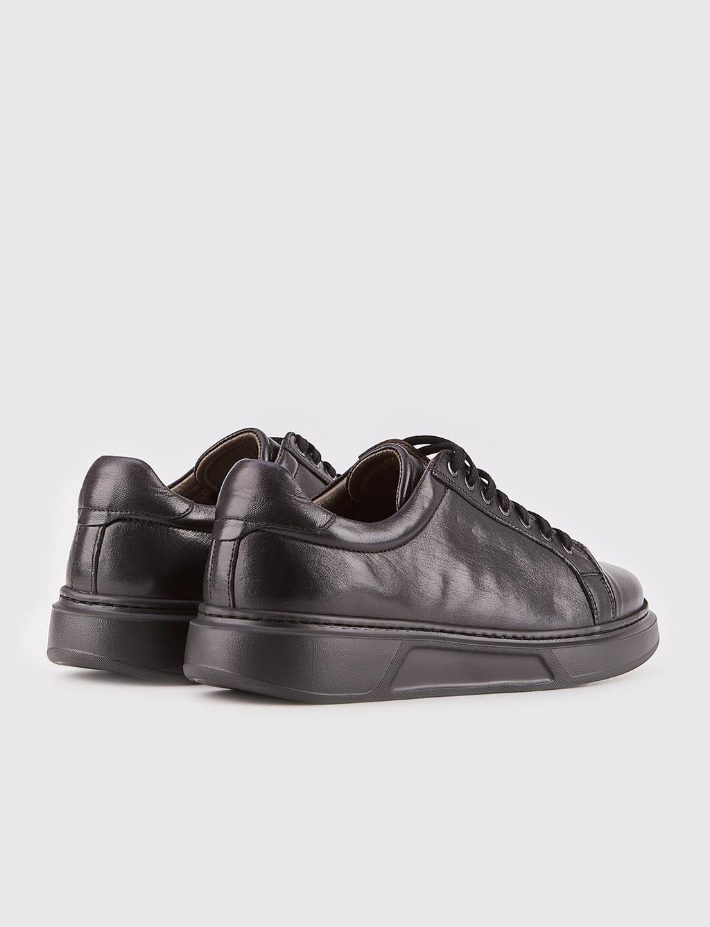 Eva Sole Genuine Leather Black Lace-up Men's Athletic Shoes