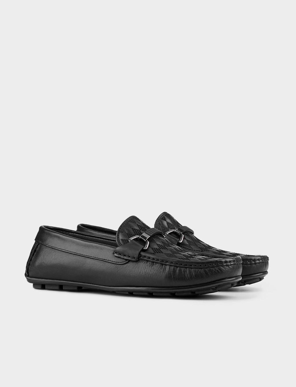 Rubber Sole Genuine Leather Black Men's Loafer
