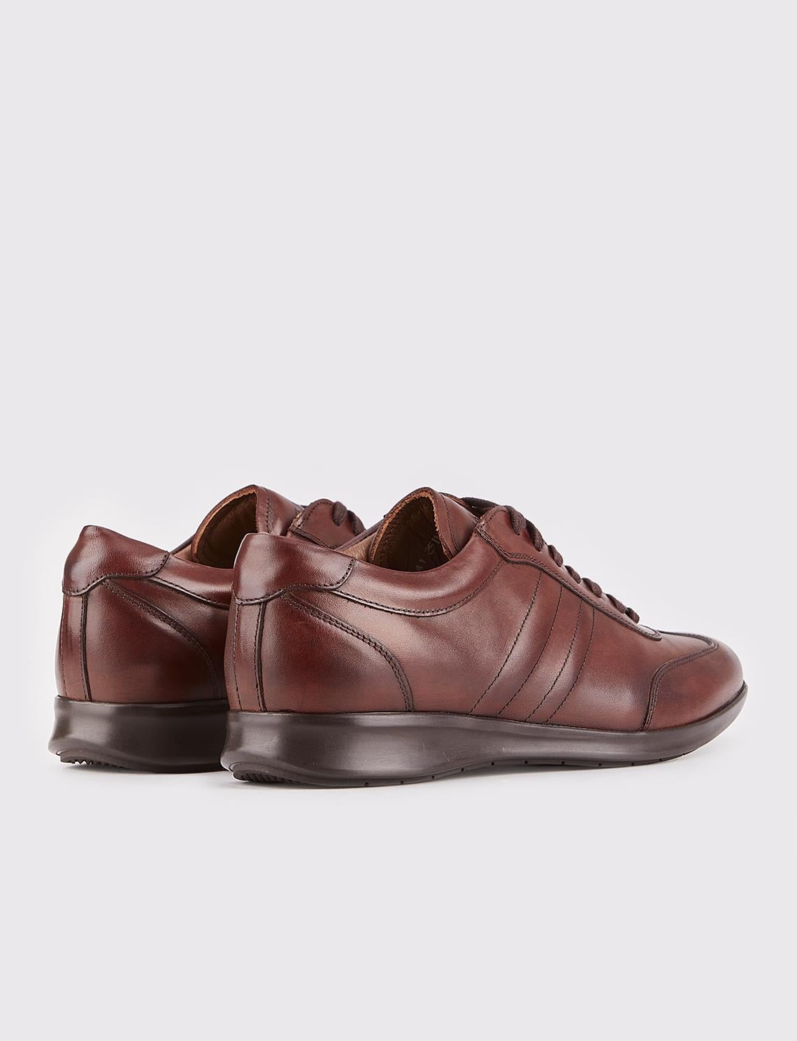 Non-Slip Sole Genuine Leather Brown Lace-Up Men's Casual Shoes