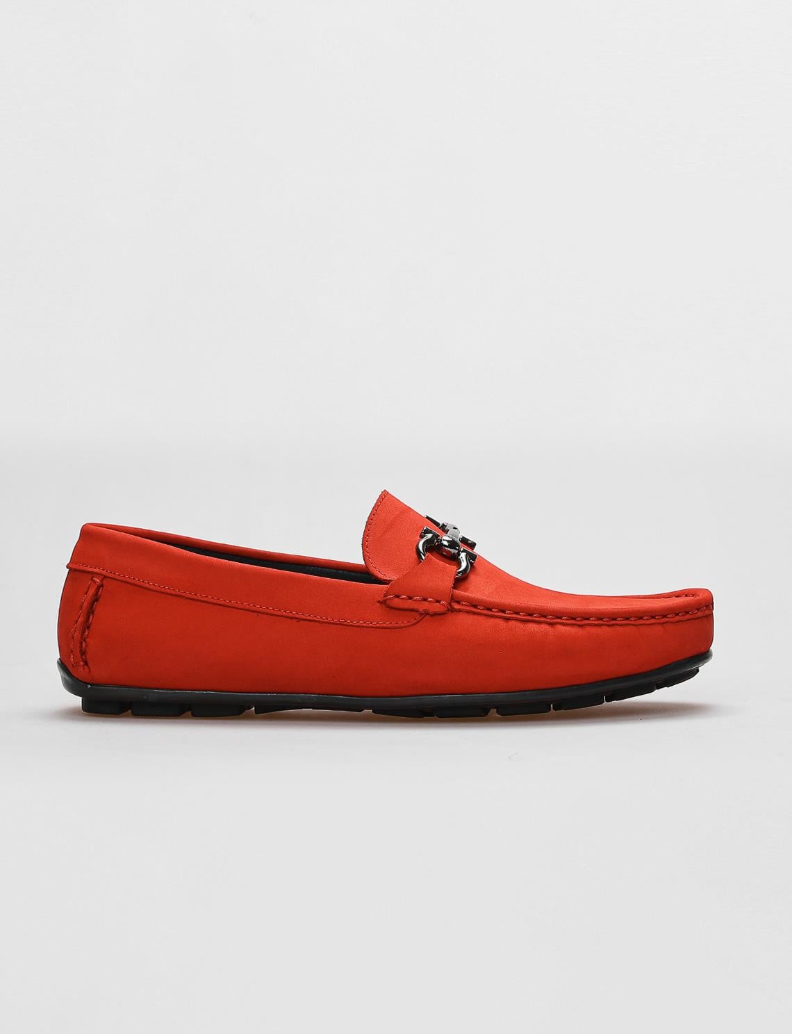 Genuine Leather Red Nubuck Men's Loafer