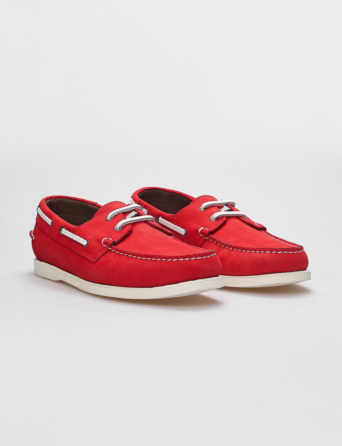 Genuine Leather Red Nubuck Men's Casual Shoes