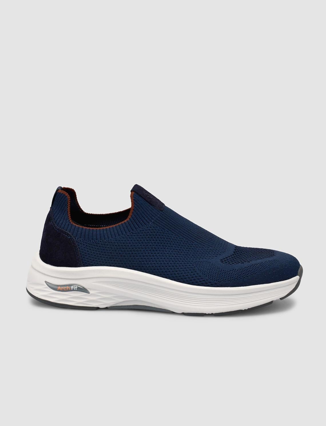Knitted Navy Blue Men's Athletic Shoes