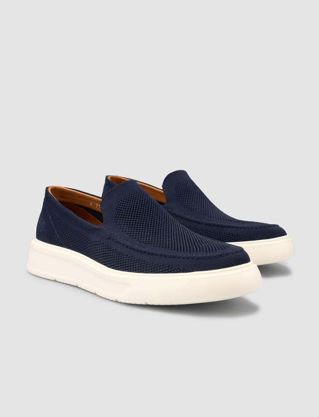 Knitted Laceless Navy Blue Men's Casual Shoes