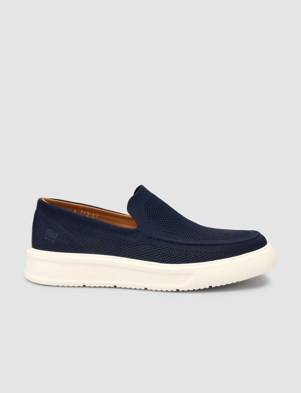 Knitted Laceless Navy Blue Men's Casual Shoes
