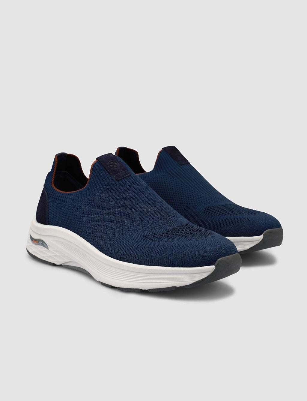 Knitted Navy Blue Men's Athletic Shoes