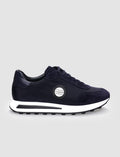 Navy Blue Knitted Lace-up Men's Athletic Shoes