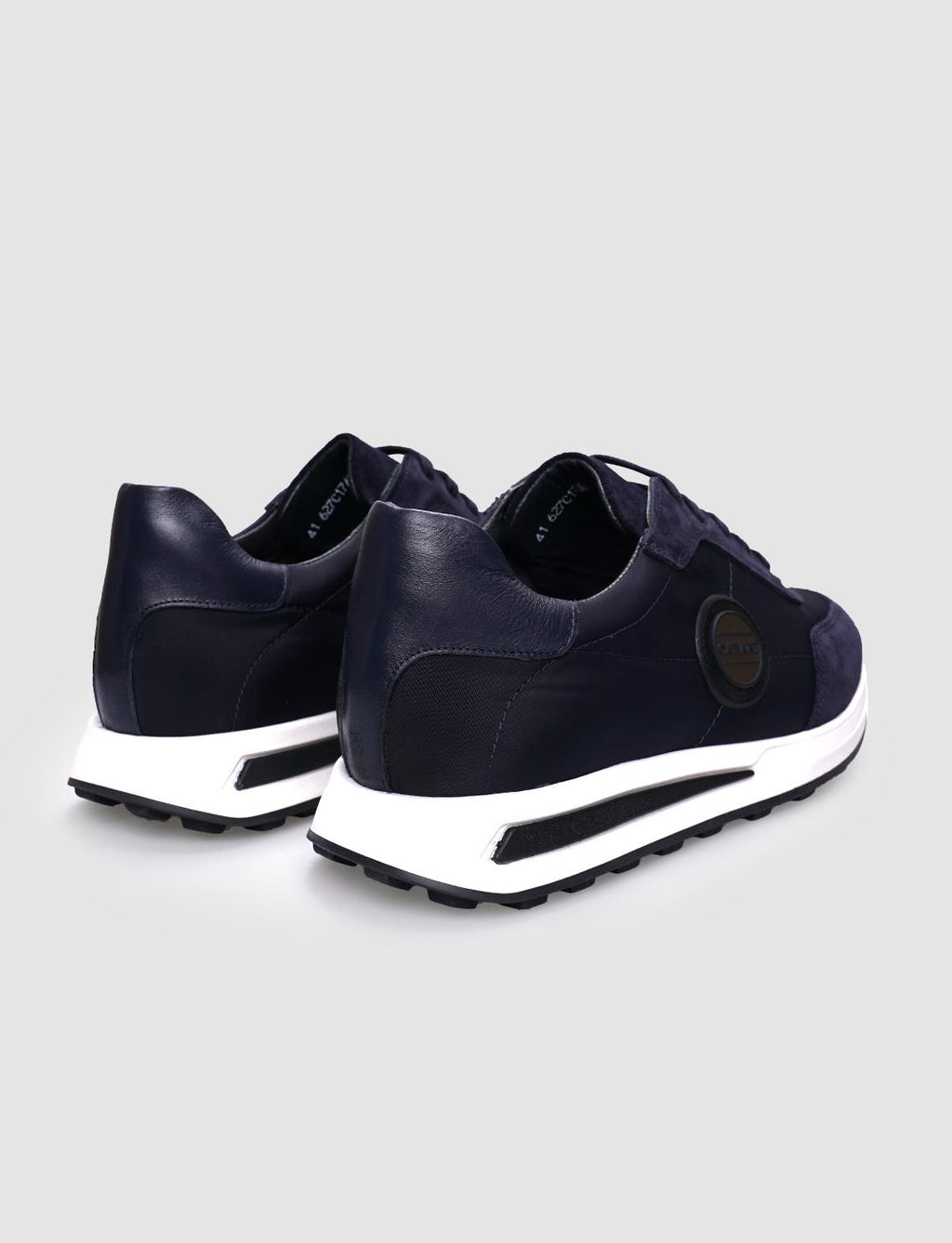 Navy Blue Knitted Lace-up Men's Athletic Shoes