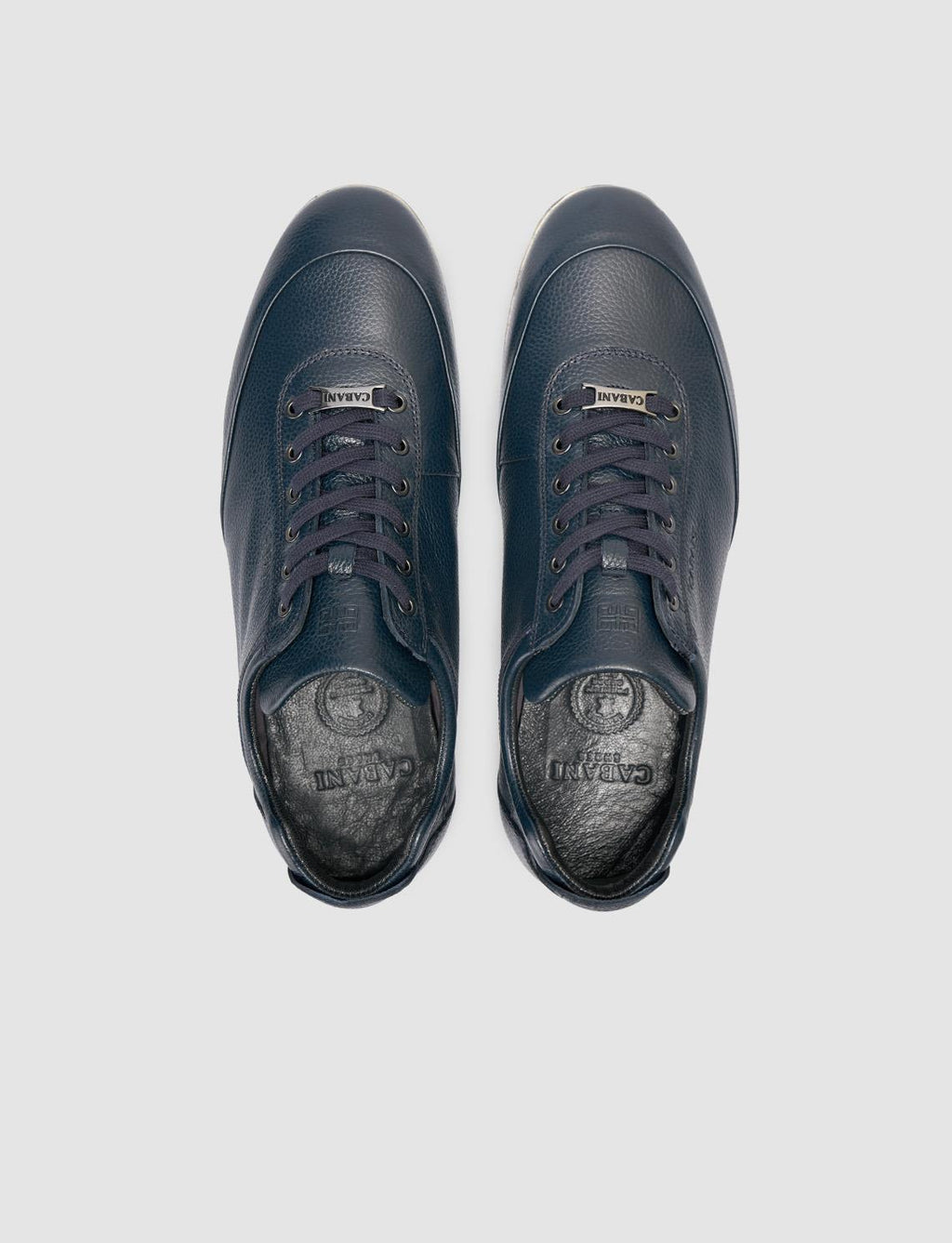100% Genuine Leather Navy Blue Lace-up Men's Casual Shoes
